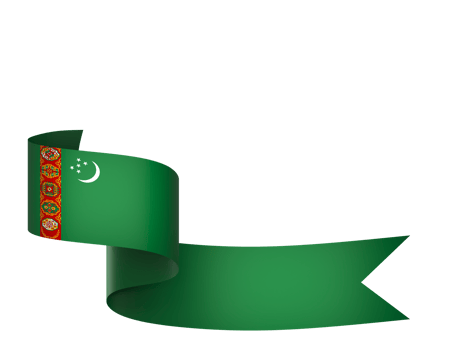 Turkmenistan flag element design national independence day banner ribbon png