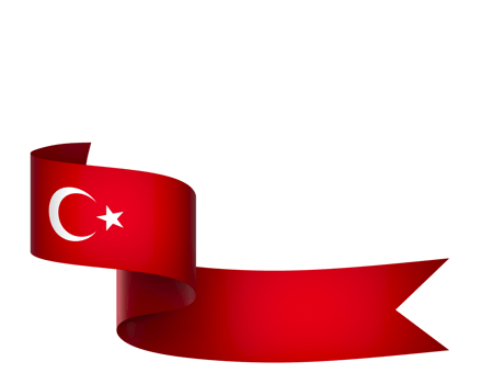Turkey flag element design national independence day banner ribbon png