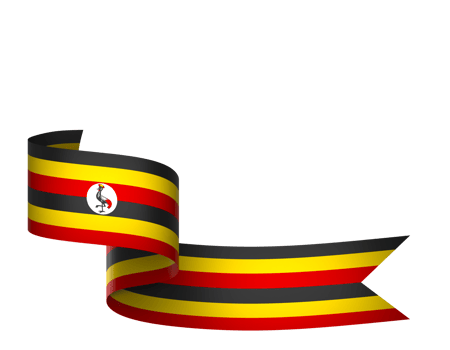 Uganda flag element design national independence day banner ribbon png