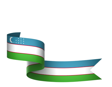 Uzbekistan flag element design national independence day banner ribbon png