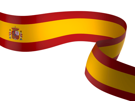 Spain flag element design national independence day banner ribbon png