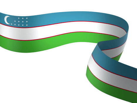 Uzbekistan flag element design national independence day banner ribbon png