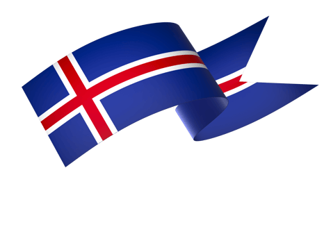 Iceland flag element design national independence day banner ribbon png
