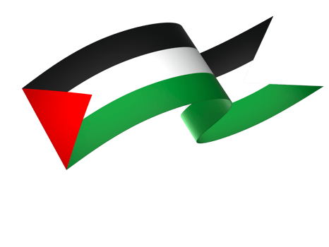 Palestine flag element design national independence day banner ribbon png