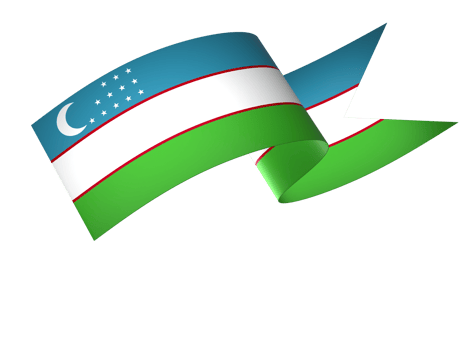 Uzbekistan flag element design national independence day banner ribbon png
