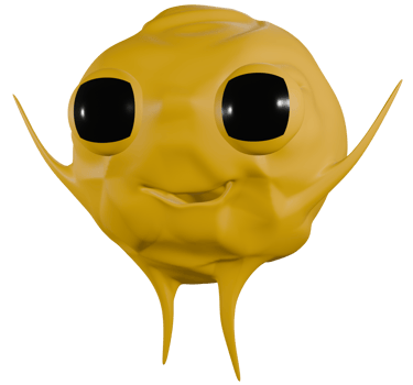 3D ball personage yellow png