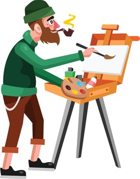 Artist Painter Vector Illustration