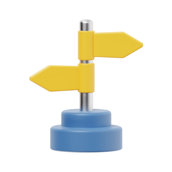 3d direction board icon illustration, transparent background, navigation and map 3d set png