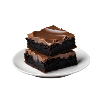 AI generated Brownie on plate isolated png