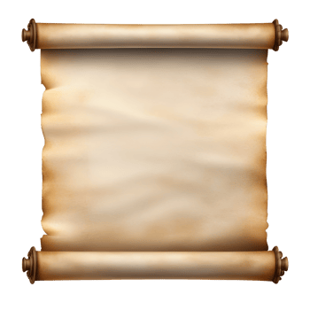 AI generated Old mediaeval paper sheet, parchment scroll isolated png
