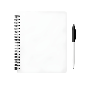 AI generated White Small Ringbinder Notepad Cover isolated png