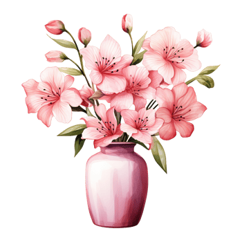 AI generated Floral Elegance Valentine Flower on Vase - A Beautiful Arrangement for Romantic Celebrations png