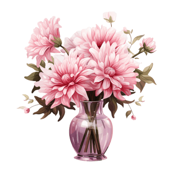 AI generated Floral Elegance Valentine Flower on Vase - A Beautiful Arrangement for Romantic Celebrations png