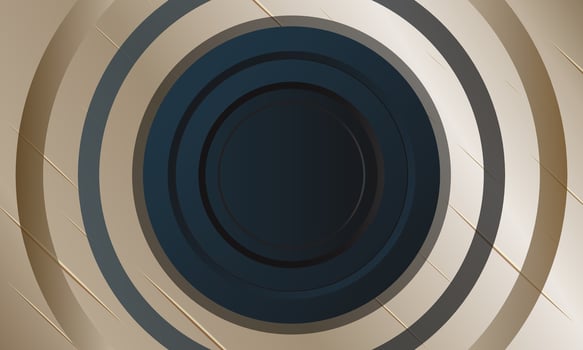 Abstract gold black cyber circle mesh metal geometric futuristic technology style. dark circle. vector
