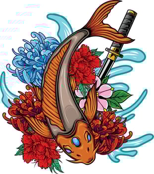 Vector illustration of japanese koi fish
