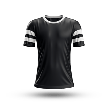 AI generated a black and white soccer jersey mockup on a transparent background png