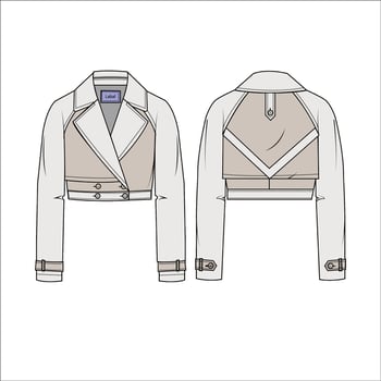 vector bomber jacket fashion flat technical drawing template button down jacket technical fashion