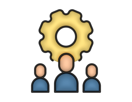 a 3d Team Management on a transparent background png