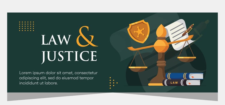 Horizontal law firm banner template design. Premium banner template vector