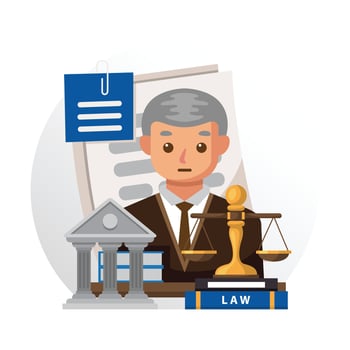 Lawyer illustration design for law firm vector