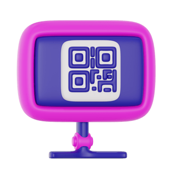 qr code 3d icon illustration. financial technology 3d rendering png