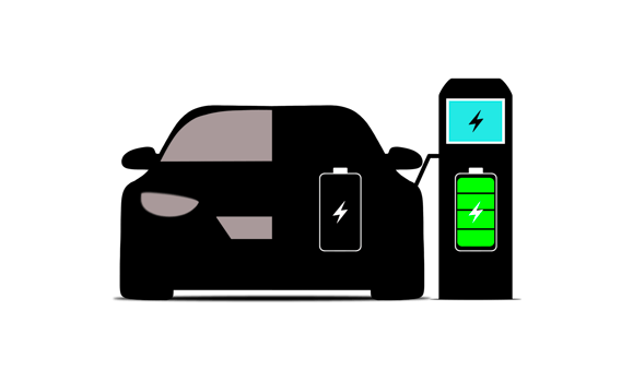 electric car charging at station with animated battery charging indicator, Charging progress animation, Charging station for electric car, electric vehicle, Full charge stored in battery png