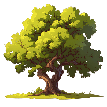 AI generated Trees illustration hand paint full color Isolated png