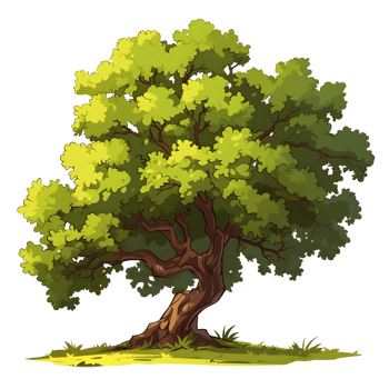 AI generated Trees illustration hand paint full color Isolated png