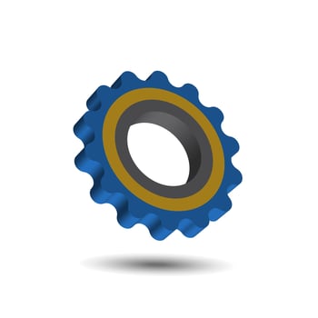 3d setting, cogwheel and gear vector icon