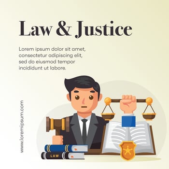 Flat design law firm template social media post vector