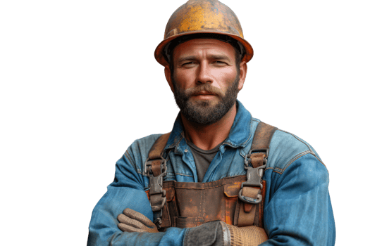 AI generated A workman in style isolated on transparent background. png