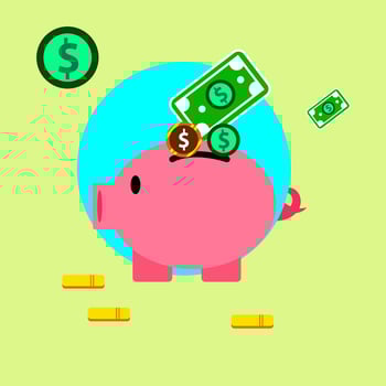 Vector illustration pig investment and growth business colaboration people