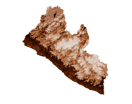 Map of Liberia in old style, brown graphics in a retro style Vintage Style. High detailed 3d illustration png