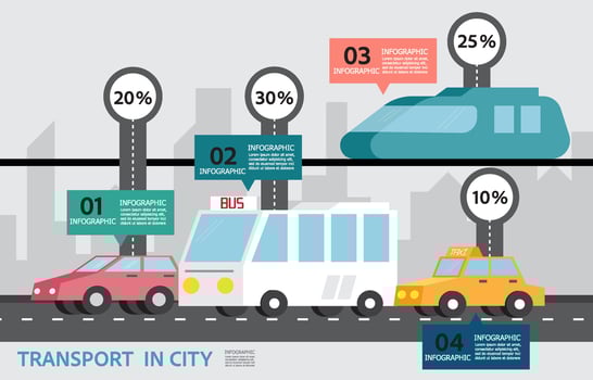 transport in city horizontal infographic vector