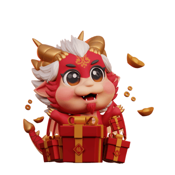 3D Character Dragon Chinese New Year png