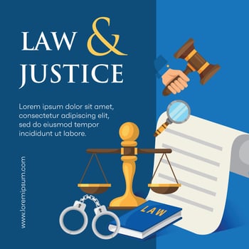 Modern law firm social media post template vector