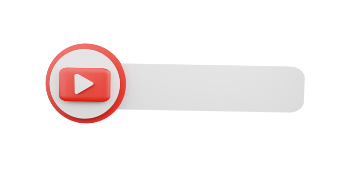 3D Render youtube logo icon isolated on transparent background. png