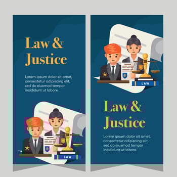 Law firm vertical banner design. Premium banner template vector