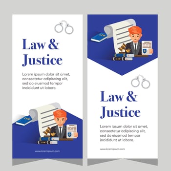 Law and justice template banner vertical. Premium banner template vector