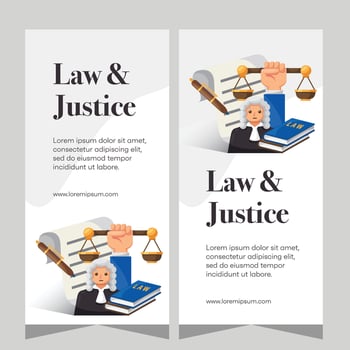 Law and justice template banner vertical. Premium banner template vector