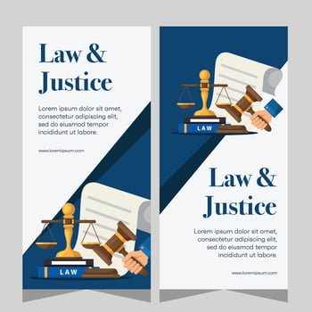 Law firm vertical banner design. Premium banner template vector