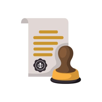 Legal stamp document icon illustration. Vector design