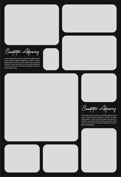 Pictures or photos frame collage and digital photo wall template vector