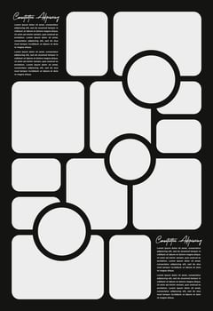 Pictures or photos frame collage and digital photo wall template vector