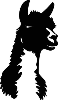 alpaca black silhouette vector