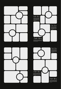 Pictures or photos frame collage and digital photo wall template vector