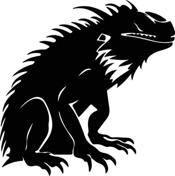 basilisk black silhouette vector