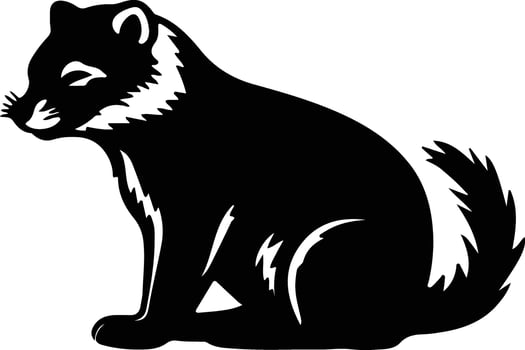binturong black silhouette vector