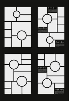 Pictures or photos frame collage and digital photo wall template vector