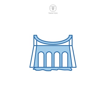 Water Dam Icon symbol vector illustration isolated on white background